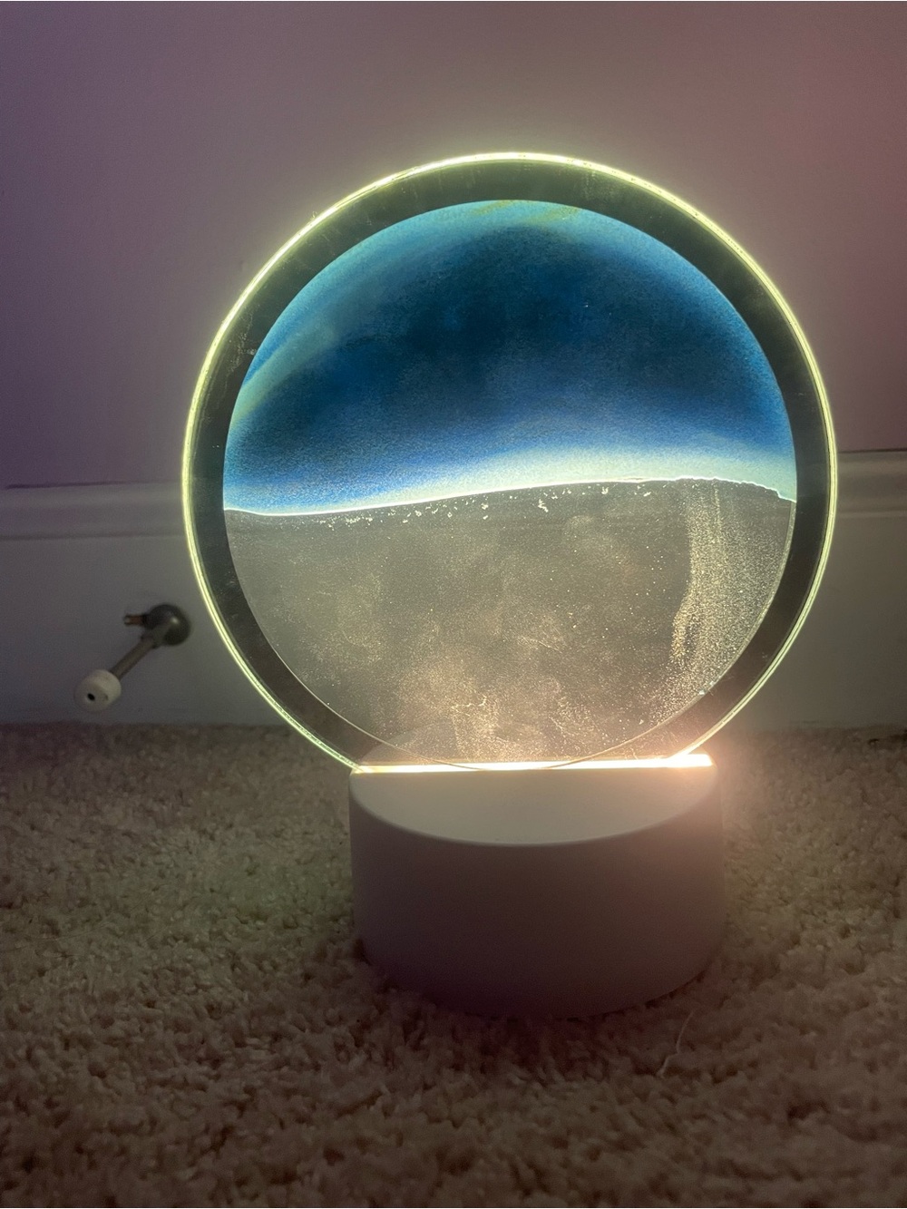 Blue & Tan Sand Art Lamp